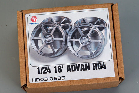 Hobby Design HD03-0635 1/24 18-inch Advan RG4 Wheels (Resin + Decals)