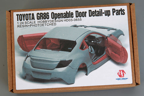 Hobby Design HD03-0655 1/24 Toyota GR86 Opening Door Detail-Up Parts (for Tamiya 24361) (Photo-etched parts + Resin + Windows)