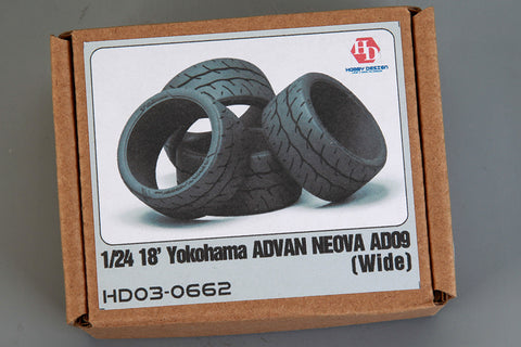 Hobby Design HD03-0662 1/24 18-inch Yokohama Advan Neova AD09 Tires (Wide)