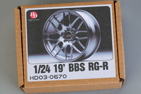 Hobby Design HD03-0670 1/24 19-inch BBS RG-R Wheel Set (Resin + Metal + Decals)