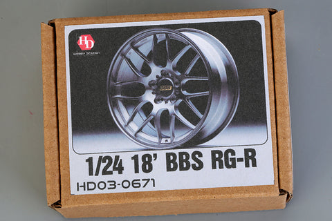 Hobby Design HD03-0671 1/24 18-inch BBS RG-R Wheel Set (Resin + Metal + Decals)