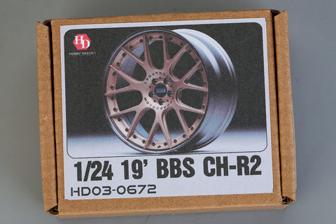 Hobby Design HD03-0672 1/24 19-inch BBS CH-R2 Wheel Set (Resin + Metal + Decals)