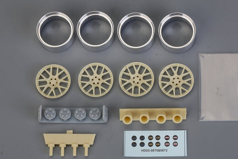 Hobby Design HD03-0672 1/24 19-inch BBS CH-R2 Wheel Set (Resin + Metal + Decals)