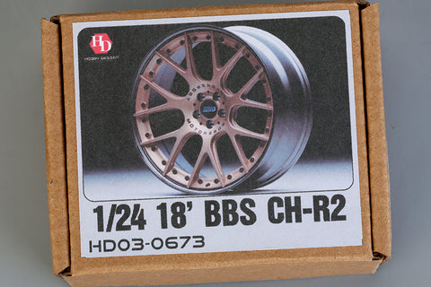 Hobby Design HD03-0673 1/24 18-inch BBS CH-R2 Wheel Set (Resin + Metal + Decals)