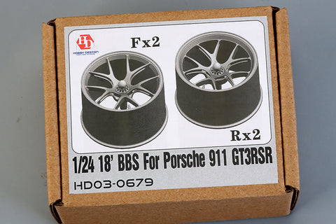 Hobby Design HD03-0679 1/24 18-inch BBS Wheels for Porsche 911 GT3 RSR (3D Printed) (Resin + Decals)