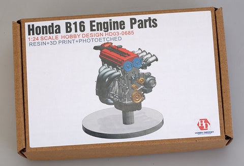 Hobby Design HD03-0685 1/24 B16 Engine Parts (Photo-etched parts + Metal parts + Resin parts)