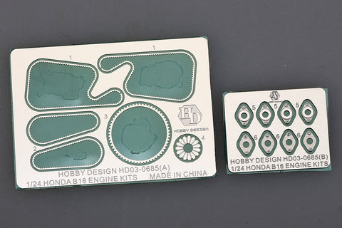 Hobby Design HD03-0685 1/24 B16 Engine Parts (Photo-etched parts + Metal parts + Resin parts)