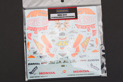 Hobby Design HD04-0117 1/12 Repsol Honda RC211V '03 Valencia Decals