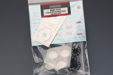 Hobby Design HD04-0132 1/24 For LB R35 Combat Style HD03-0347 (Decals + Photo-etched Parts + Resin Wheels)
