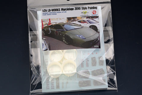 Hobby Design HD04-0148 1/24 LB-Works Murcielago ZERO Style Painting (for Hasegawa D03-0500) (Decals + Photo-etched Parts + Resin Wheels)