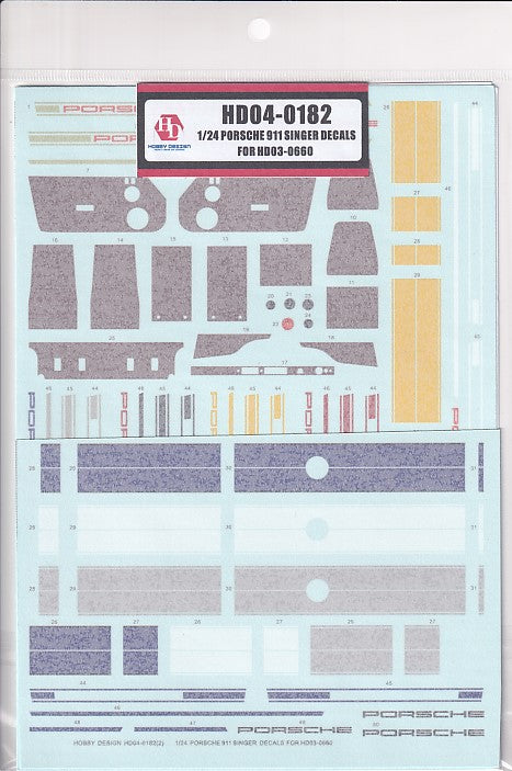 Hobby Design HD04-0182 1/24 Porsche 911 Singer Decals (for HD03-0660)