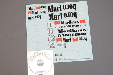 Hobby Design HD04-0190 1/12 McLaren MP4/4 1988 "Marlboro" (Decals + Photo-etched parts)
