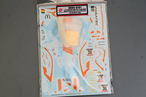Hobby Design HD04-0191 1/24 Audi R8 LMS GT3 Team WRT Silver Cup 24h 2022 Winner Detail-Up Parts (for Meng Model CS-006) (Decals + Photo-etched parts + Resin + Metal parts)