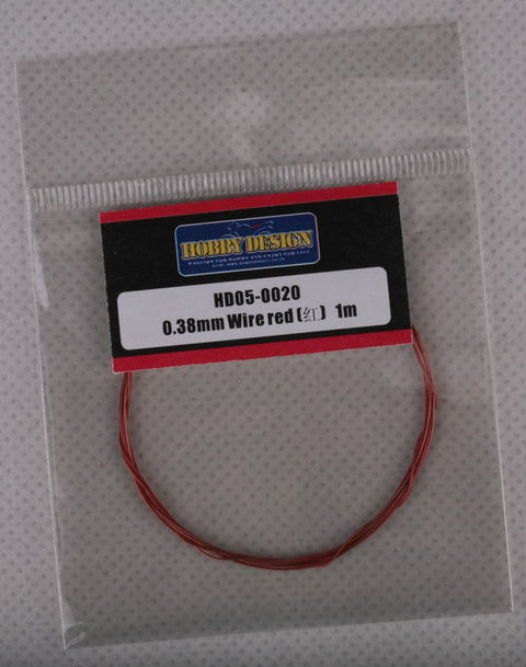 Hobby Design HD05-0020 0.38mm Wire (Red) 1m
