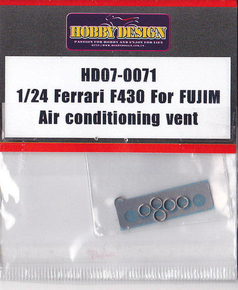 Hobby Design HD07-0071 1/24 Ferrari F430 (for Fujimi) A/C Vents (Metal + Photo-etched Parts)