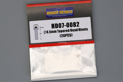 Hobby Design HD07-0082 0.5mm Tapered-head rivet