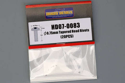 Hobby Design HD07-0083 0.75mm Tapered-head rivet