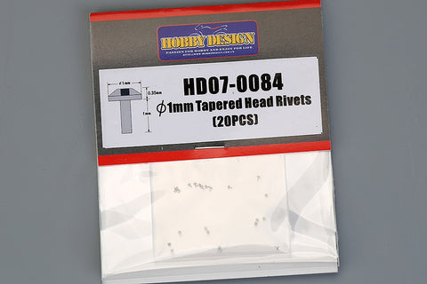 Hobby Design HD07-0084 1mm Tapered-head rivet