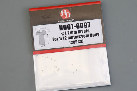 Hobby Design HD07-0097 1/12 1.2mm Rivet for Motorcycle Bodywork