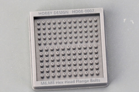 Hobby Design HD08-0002 1/12 M6, M8 Hex Head Flange Bolt (3D Printed) (B)