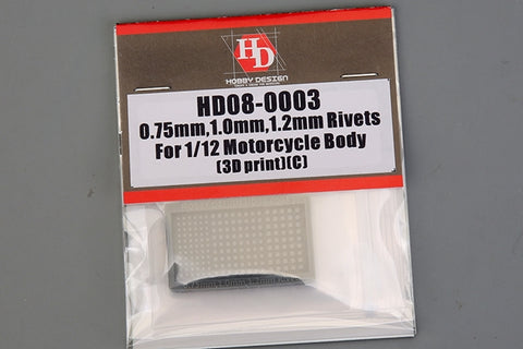 Hobby Design HD08-0003 1/12 M6, M8, M10 Hex Head Flange Bolt (3D Printed) (C)