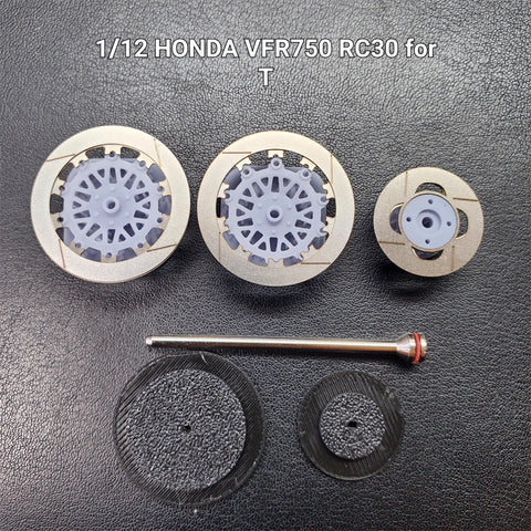 Khaled Model D011 1/12 Metal Disc Brakes for Honda VFR750R (RC30) (for Tamiya kit)
