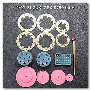Khaled Model D030 1/12 Metal Disc Brakes for Suzuki GSX-R750 (for Hasegawa kit)