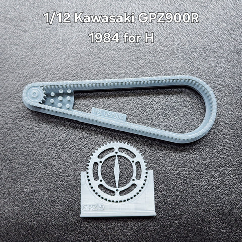 Khaled Model LT058 1/12 Motorcycle Chain Set for Kawasaki GPZ900R (1984 Model) (for Hasegawa kit)