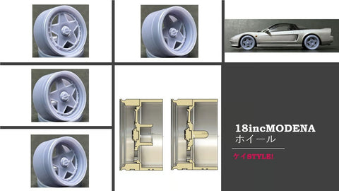 Kei Style KS-PA106 1/24 18-inch MODENA wheels (polished finish)