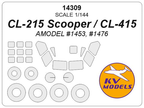 KV Models 14309 1/144 CL-215 Scooper / CL-415 (AMODEL #1453, #1476) + wheels masks (For AMODEL)