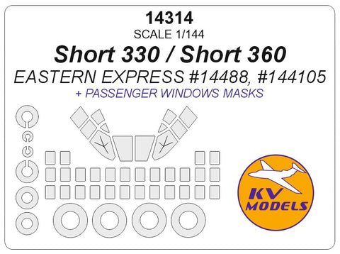 KV Models 14314 1/144 Short 330 / Short 360 (EASTERN EXPRESS #14488, #144105) with passenger windows and wheels masks (For EASTERN EXPRESS)