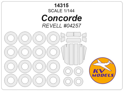 KV Models 14315 1/144 Concorde (REVELL #04257) + wheels masks (For Revell)