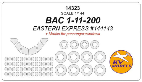 KV Models 14323 1/144 BAC 1-11-200 (EASTERN EXPRESS #144143) + masks for passenger windows and masks for wheels (For EASTERN EXPRESS)