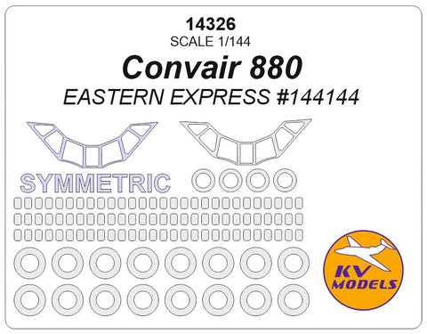 KV Models 14326 1/144 Convair 880 (EASTERN EXPRESS #144144) with passenger windows and wheels masks (For EASTERN EXPRESS)
