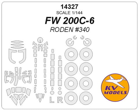 KV Models 14327 1/144 FW 200C-4 (RODEN #340) + wheels masks (For RODEN)