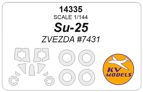KV Models 14335 1/144 Su-25 (ZVEZDA #7431) + wheels masks (For ZVEZDA)