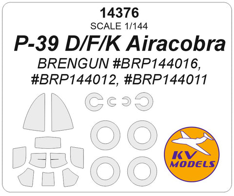 KV Models 14376 1/144 P-39 D/F/K Airacobra / "Red Stars" (Brengun #BRP144016, #BRP144012, #BRP144011) + wheels masks (For Brengun)