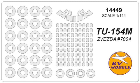KV Models 14449 1/144 Tupolev Tu-154m (ZVEZDA #7004) + wheels masks (For ZVEZDA)