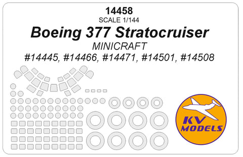 KV Models 14458 1/144 Boeing 377 Stratocruiser (MINICRAFT #14445, #14466, #14471, #14501, #14508) + wheels masks (For Minicraft)