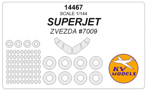 KV Models 14467 1/144 SUPERJET-100 (ZVEZDA #7009) + wheels masks (For ZVEZDA)