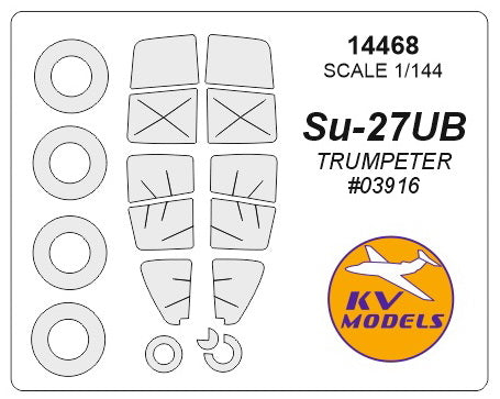 KV Models 14468 1/144 Su-27UB (TRUMPETER #03916) + wheels masks (For Trumpeter)