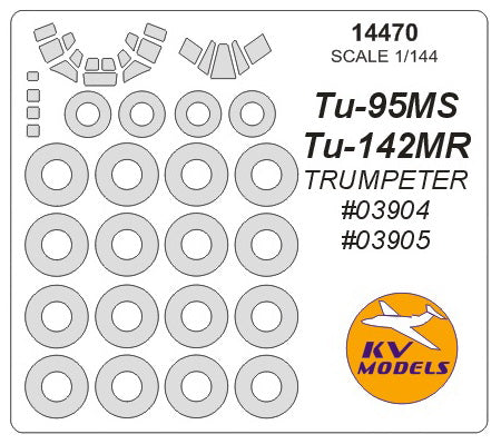 KV Models 14470 1/144 Tupolev Tu-95MS / Tu-142MR (Trumpeter #03904, #03905) + wheels masks (For Trumpeter)