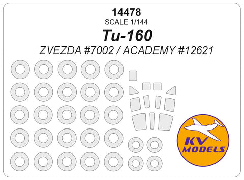 KV Models 14478 1/144 Tupolev Tu-160 (ZVEZDA #7002) + wheels masks (For ZVEZDA)