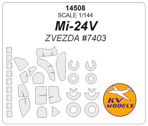 KV Models 14508 1/144 Mi-24V + wheels masks (For ZVEZDA)