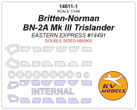 KV Models 14611-1 1/144 Britten-Norman BN-2A Mk III Trislander (EASTERN EXPRESS #14491) - Double sided + wheels masks (For EASTERN EXPRESS)