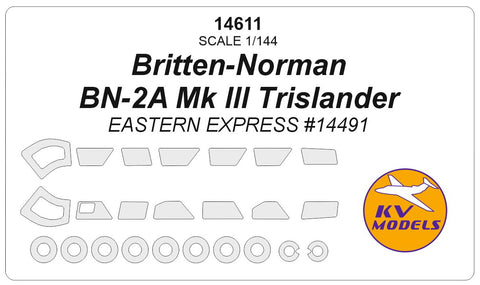 KV Models 14611 1/144 Britten-Norman BN-2A Mk III Trislander (EASTERN EXPRESS #14491) + wheels masks (For EASTERN EXPRESS)