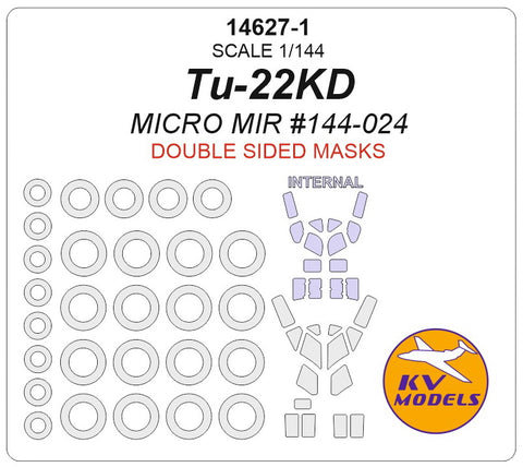 KV Models 14627-1 1/144 Tupolev Tu-22KD (Micro Mir #144-024) - (Double sided) + wheels masks (For MICROMIR)
