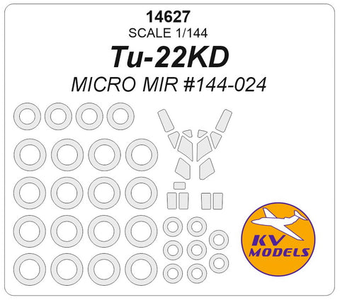 KV Models 14627 1/144 Tupolev Tu-22KD (Micro Mir #144-024) + wheels masks (For MICROMIR)