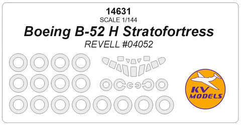 KV Models 14631 1/144 Boeing B-52 H Stratofortress (REVELL #04052) + wheels masks (For Revell)