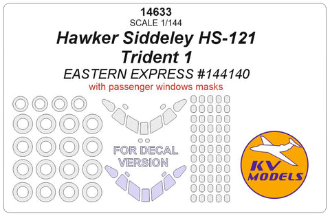 KV Models 14633 1/144 Trident 1 (EASTERN EXPRESS #144140) with passenger windows and wheels masks (For EASTERN EXPRESS)